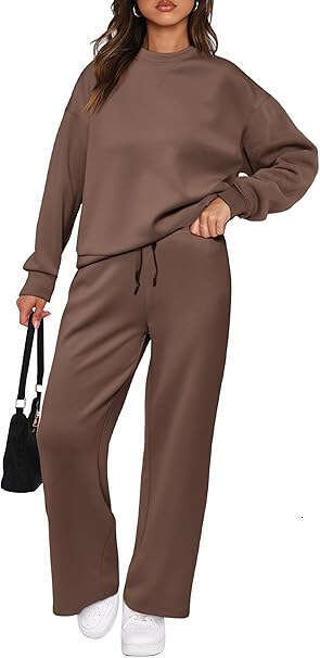 European American Knitted Women's Two-Piece Long Sleeved Top And Casual Wide Leg Pocket Pants Set
