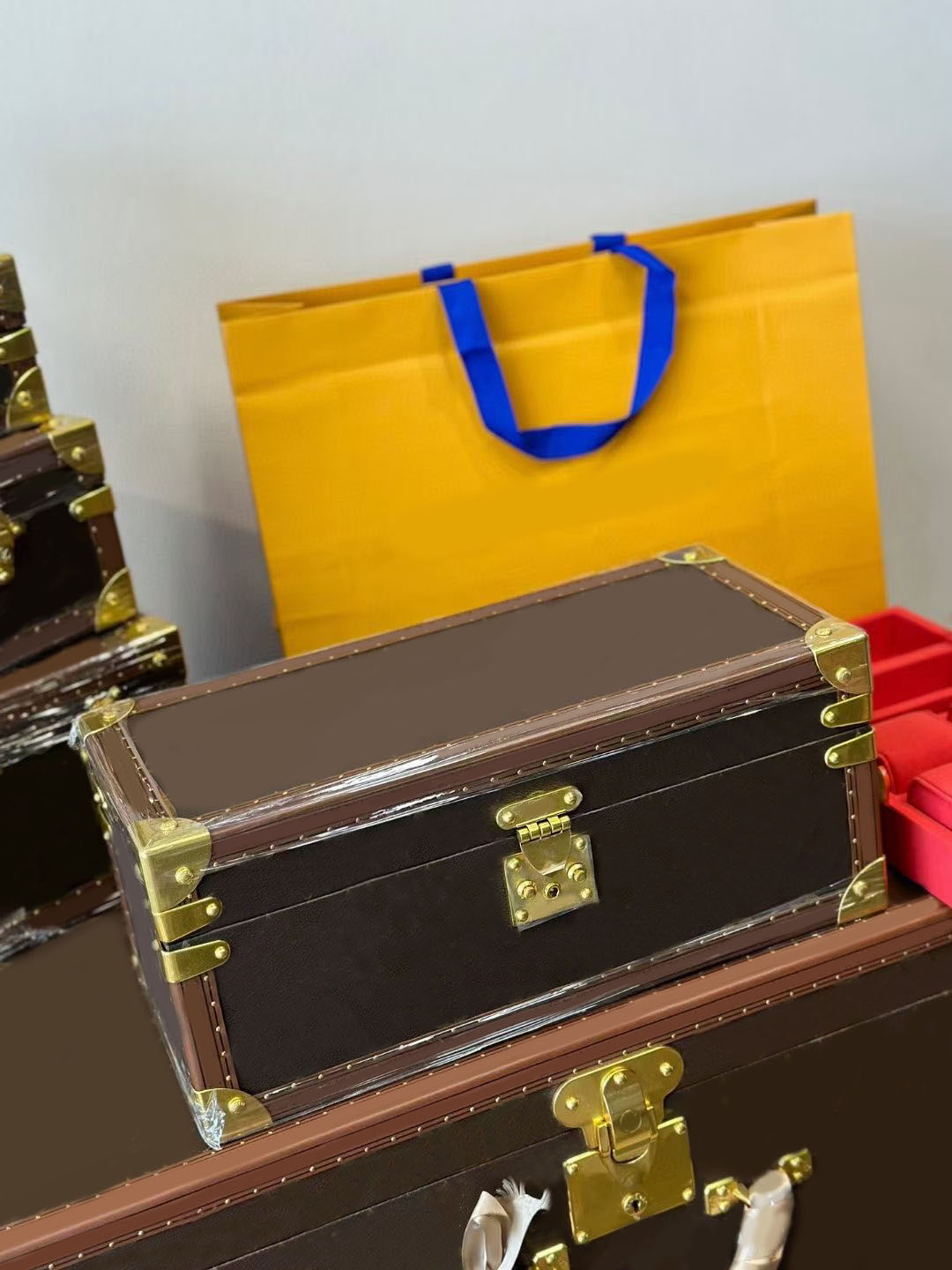 Cosmetic Bags Jewelry Boxes Leather Watch Box 4 Mens Watch Organizer Jewelry storage box fashion womens Rings Tray Cosmetic case