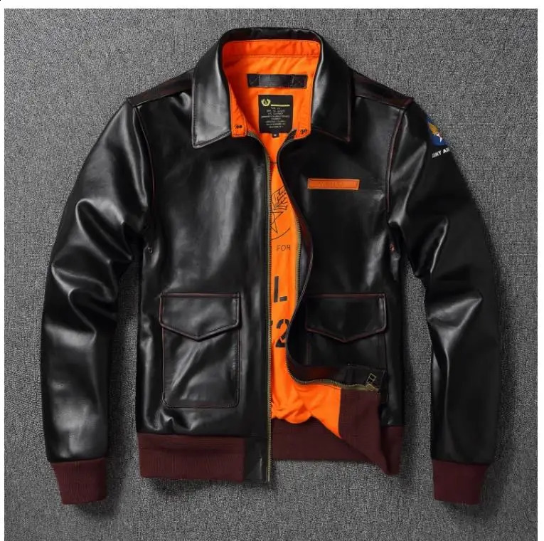 YR WholesalesEastMan Classic A2 Horsehide coatVintage Us air force genuine leather jacketA2 Bomber cloth 241217