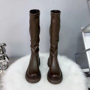 Soled Ddmywed Long For Women In Korean Version Popular Versatile Fashionable Casual Knight High And Thick Boots Motorcycle Chinese Brand Shoes F Ddmys