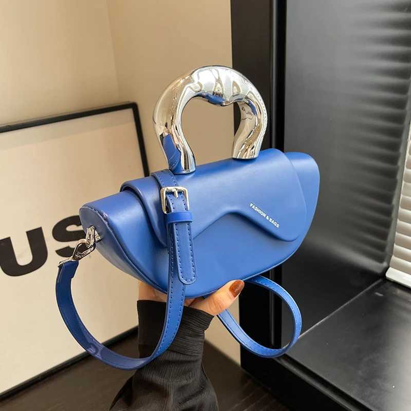 Klein Blue Crossbody Bags For Wen Luxury Designer Saddle Bag High Quality Pu Leather Handbag Lady Bag Sier Short Handle Tote Z250210