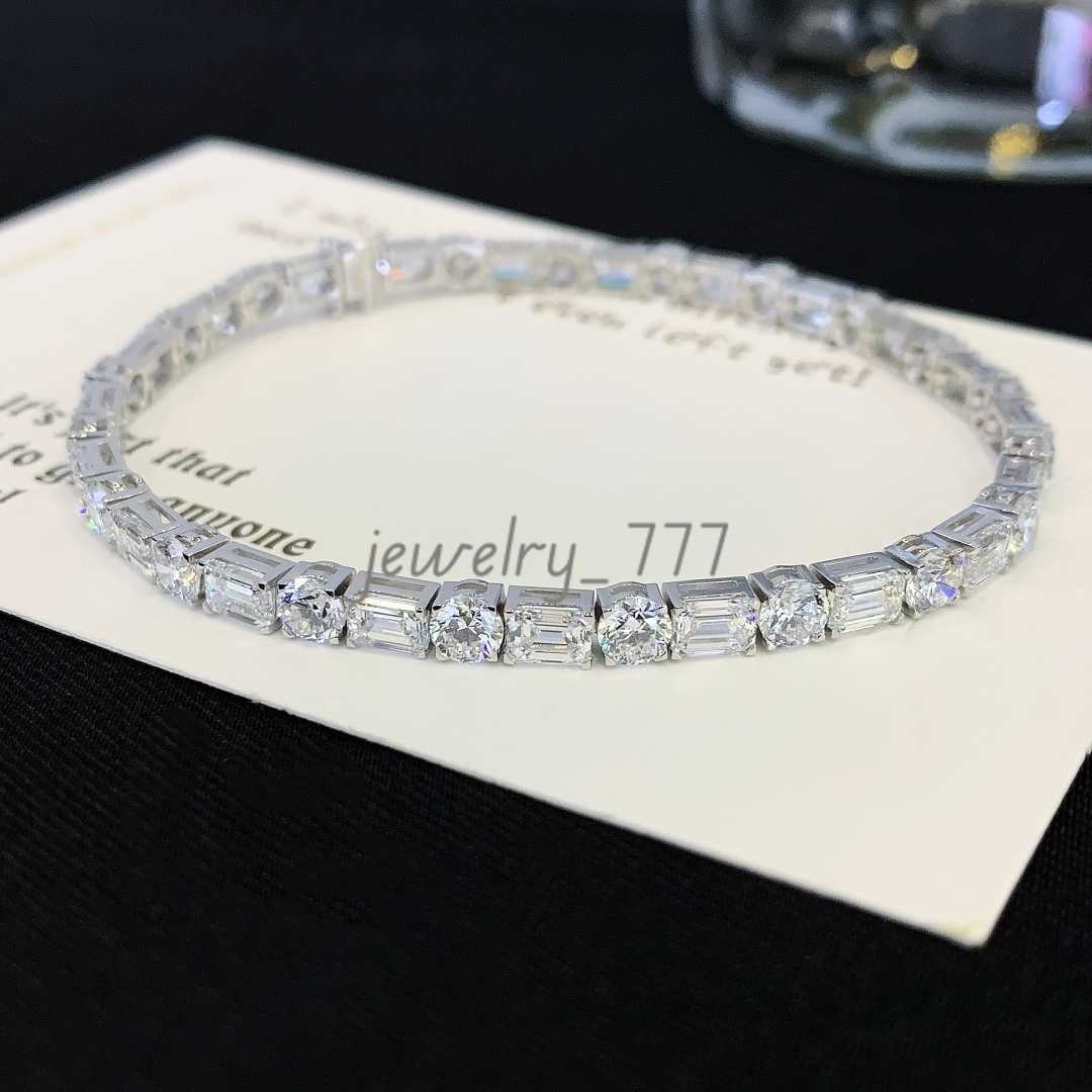 Factory Wholesale 18K Gold Lab Grown Diamond Tennis Bracelet 6.527ct Emerald Cut And 4.843ct/21 Round Cut Lab Diamond Bracelet