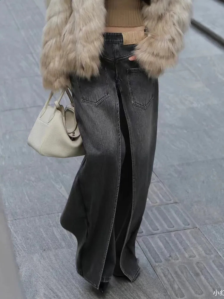 Trashy Y2K Style Rock Hip Hop Baggy Wide Leg Jeans Pants Women 90S Clothes Vintage Straight Lady Denim Trousers Ropa Mujer 241217