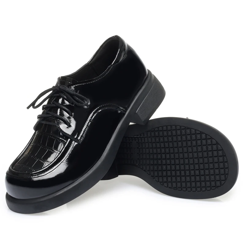 AIYUQI Women Loafers Non-slip Genuine Leather Thick Heel Casual Women Shoes Round Toe British Lace-up Shoes for Ladies