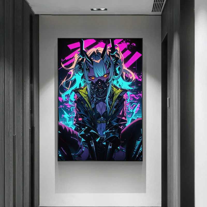 Japanese Anime Dark Cool Girl Devil Goddess Kawaii Poster and Prints Canvas Printing Wall Art Picture for Living Room Decor GiftXJ2411216