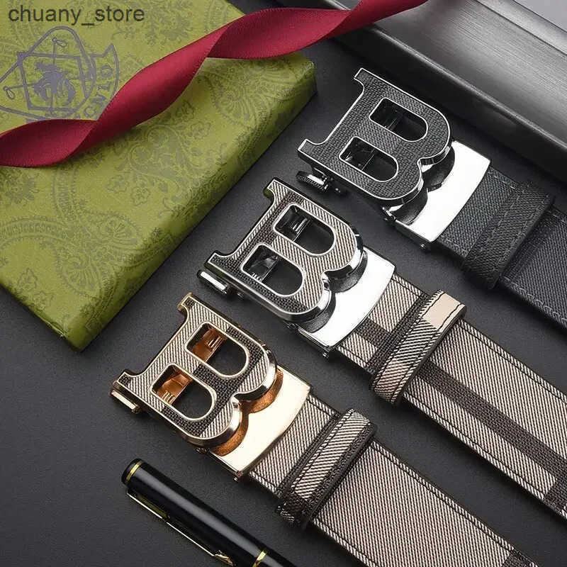 Belts New high-end PU leather mens belt casual and simple business letter B buckle belt luxurious and fashionable mens leather accessories L240910
