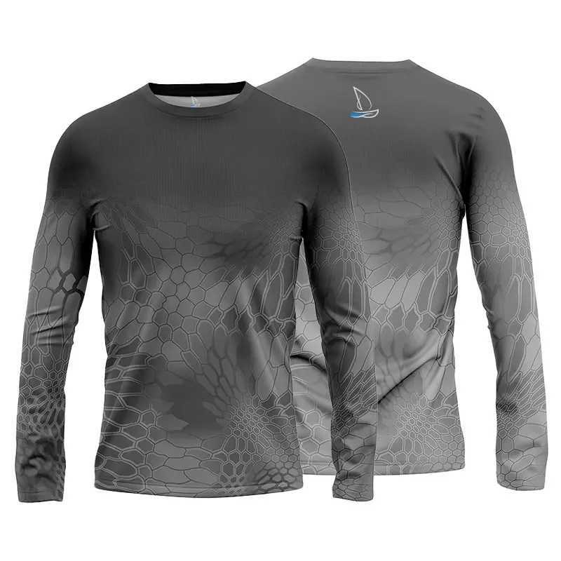 Mens Fishing Shirt Print T-Shirt Fishing Apparel Long Sleeve Fishing Shirt Outdoor Sports Crewneck Tops Oversized Comfort 6XL W241216