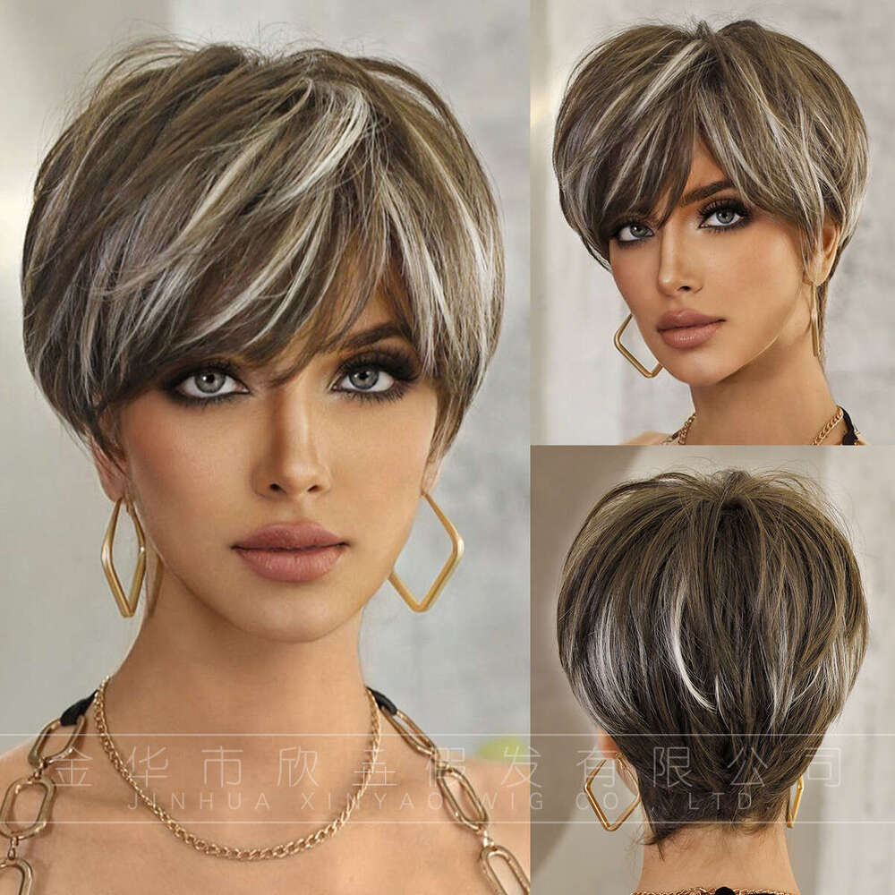 |Multiple Options | Summer Elf Cutting Female Black Level Short Mechanism Synthetic Fiber Wig Kq9 Kq9