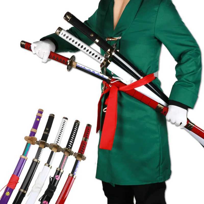 3-piece set of Roronoa Zoro sword 104cm handmade Katana Japanese anime cosplay sword Shusui Enma Kitetsu without sword stand and belt X241217