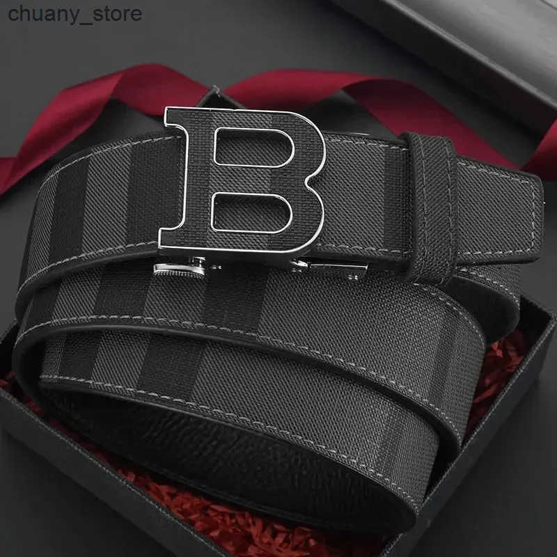 Belts New high-end PU leather mens belt casual and simple business letter B buckle belt luxurious and fashionable mens leather accessories L240910