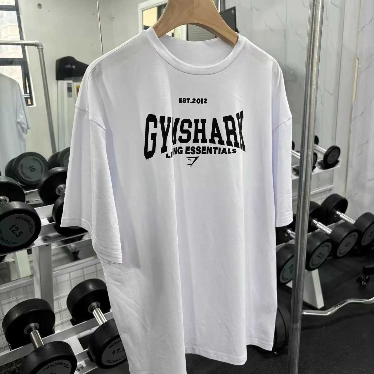 Women's T-Shirt Womens 2025 Summer Gym Cotton Men Women Muscular Graphic Fashion Casual Short Slve Strtwear Classic Print New Arrival Y241212H6IJ