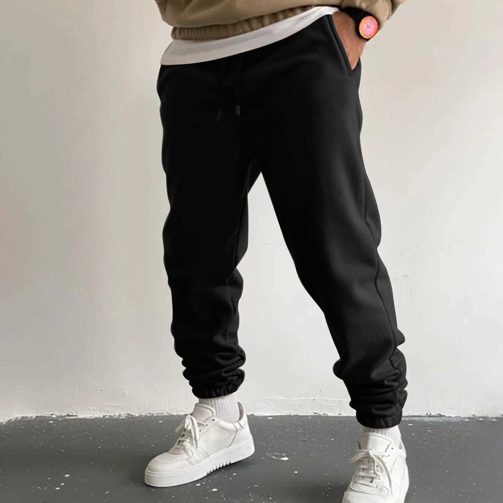 High Quality Mens sports pants solid color sports pants white tracksuit luxury Y2k Trouser straight runner summer plus size Pantalones T241217