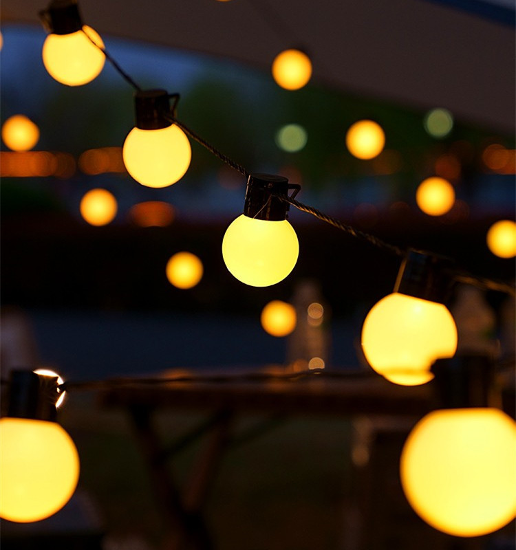 Outdoor LED Light Strands with Globes - Ideal for Enhancing Your Camping Experience