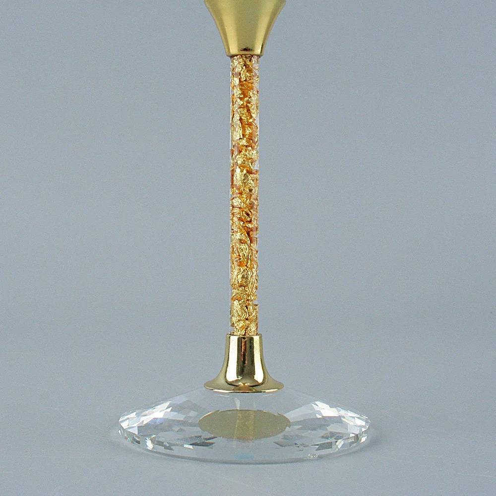 2PCS/Set Oh Trend Creative Crystal Champagne Glass Ceremony Central Table Decoration Wedding Gold Foil Stand Champagne Goblet 241212