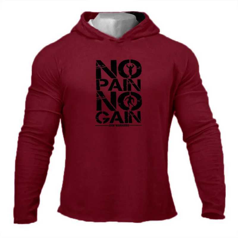 Mens Hooded T Shirt Autumn Slim Fit Hoodie Long Sleeve T-shirt Men Sport Running Shirt Gym Bodybuilding Tee Tops Fitness tshirt W241216