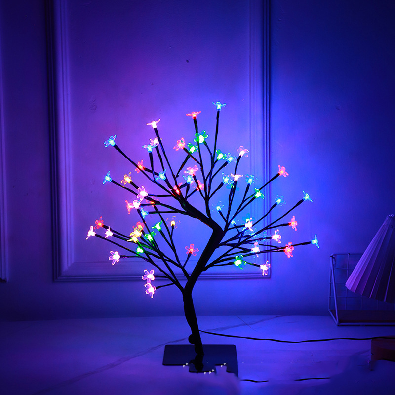LED Multi-Colored Fake Cherry Blossom Tree with Remote Control for Seasonal Indoor Decorations