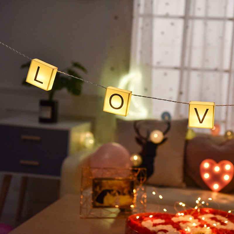 LED Letter Light Box String - Illuminated Puzzle Alphabet for Christmas Decor & Proposals