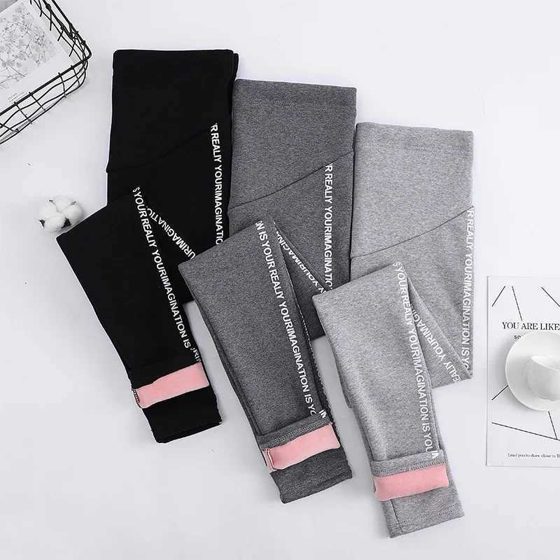 Autumn Winter Velvet Materni Leggings Pants For Pregnant Women Warm Clothes Thickening Pregnancy Trousers ClothingXJ241217