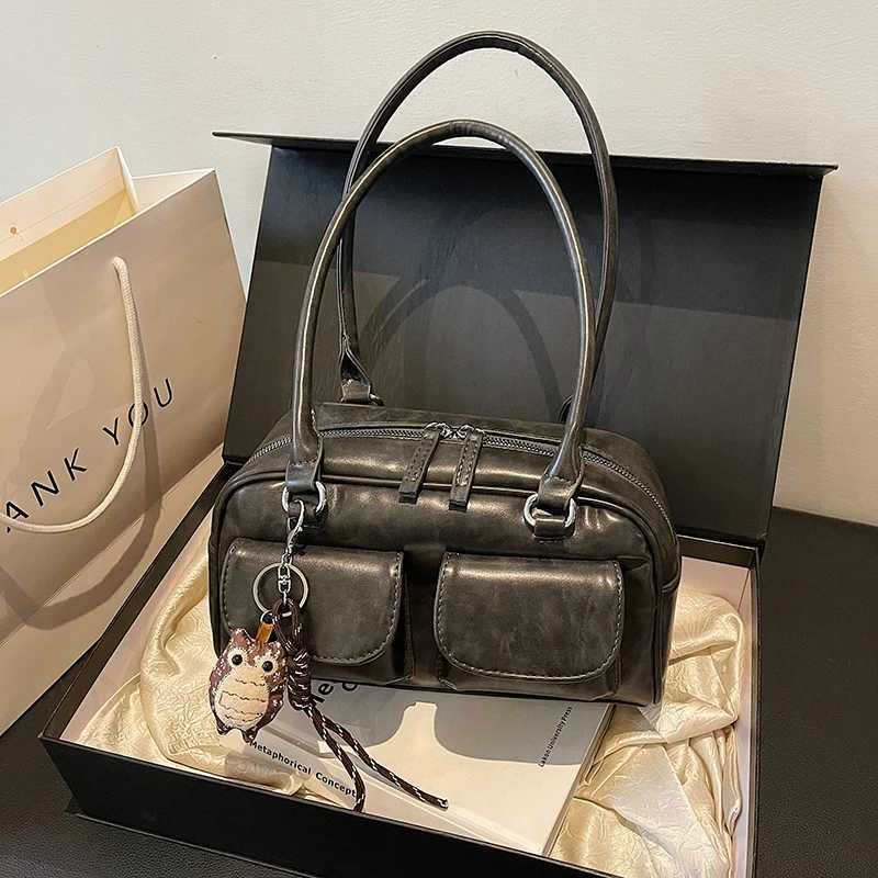 Ladies Motorcycle Bag Autumn/Winter New Shoe Bag Luxury Designer Wen Ladies Bag Postman Bag Zipper Handbag Y250318