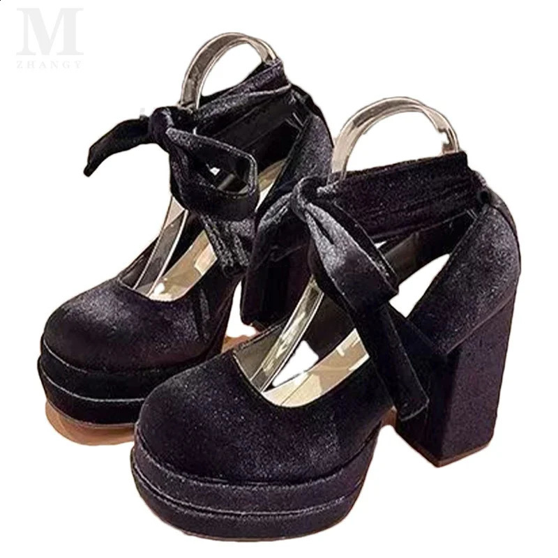 Platform High Heels Mary Janes Women Shoes Chunky Sexy Woman 2025 Trend Autumn Fashion Pumps Elegant Cozy Mujer Zapatos 241213