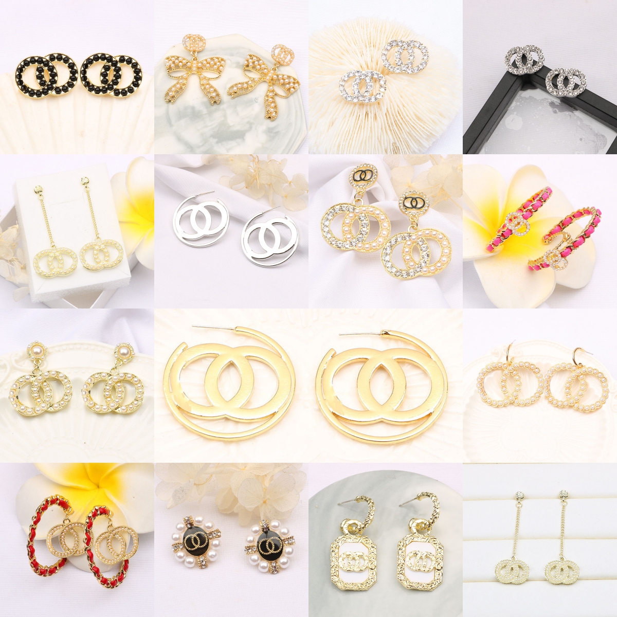 500Style Mixed Random Send Fashion Classic Stud Earrings Eardrop Geometric Famous Women Crystal Rhinestone Pearl Earring Wedding Party Jewerlry Loves gifts