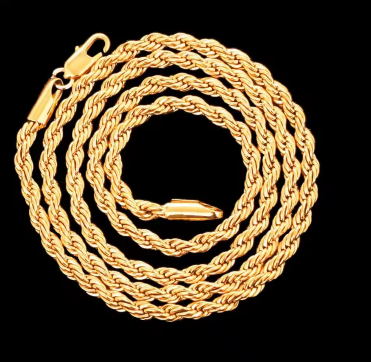 Mens Ropes Long Necklace Stainless Steel Minimalist Twist Rope Chain Hip Hop Jewelry Gold Chains 2 TO 5mm