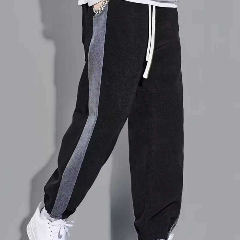 2025S Fashion Designer High Quality Autumn And Winter Sweatpants Trendy Thick Loose Ankle Sports Hiphop Vintage Pants Korean Version Gray Casual Mens 