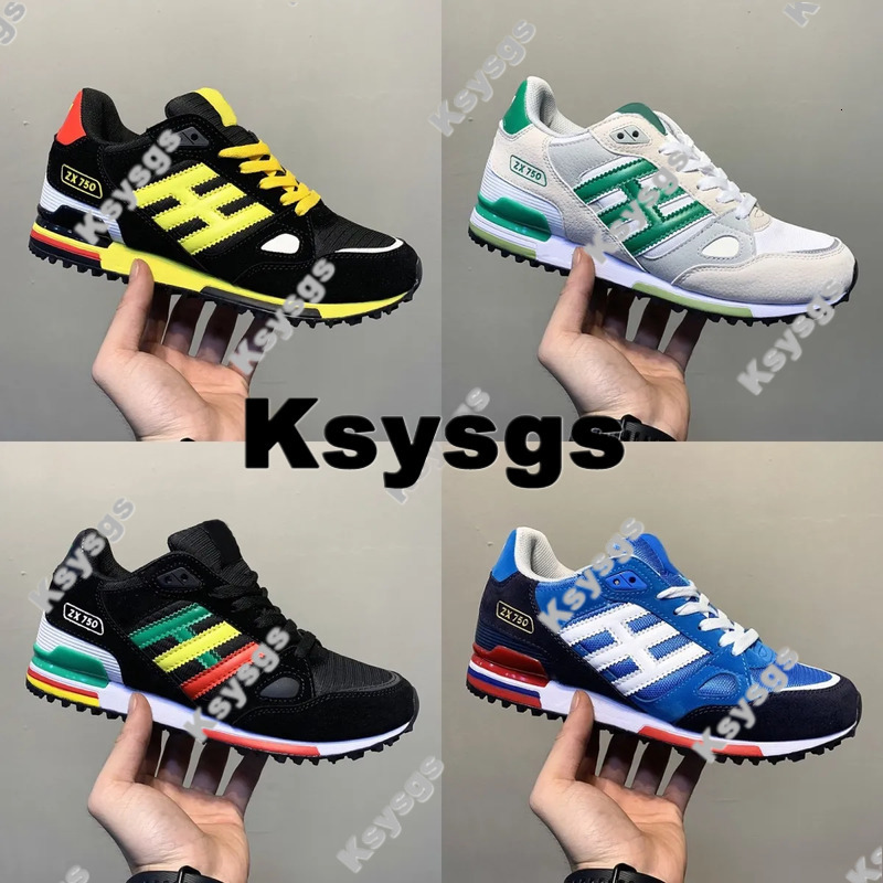 Zx750 High-Top Suede Patchwork Breathable Trainers Ksy956 In Black, Red & Green - Zx 750S 2024