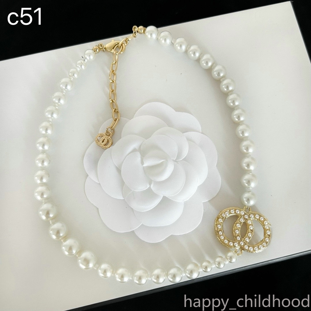10 Style Designer Pendant Necklaces Pearl Necklace Choker Chain Luxury Gold Necklace Brand Letter For Women Wedding Jewelry