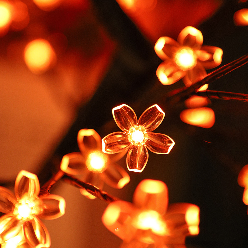 LED Multi-Colored Fake Cherry Blossom Tree with Remote Control for Seasonal Indoor Decorations