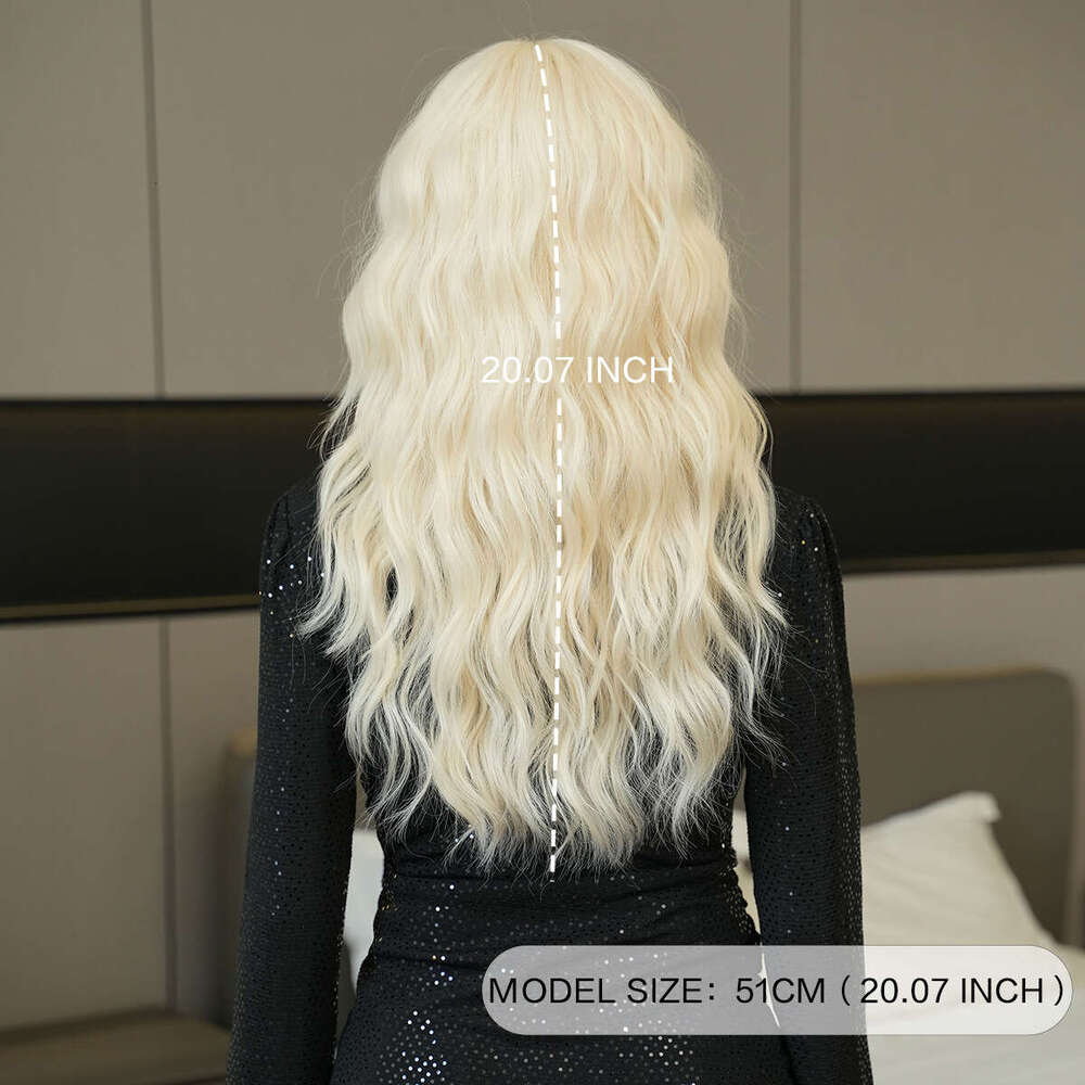 Medium Length Wavy Bangs Curly Hair Cosplay Costume Wig Platinum Wig Kq9 Kq9
