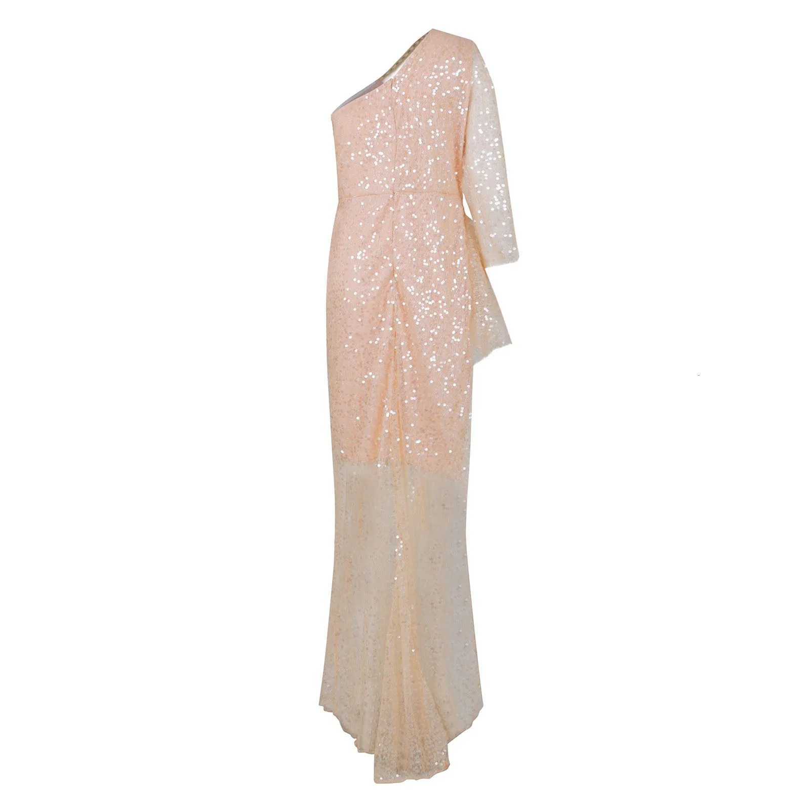 WomenS Fashion Sexy Gold Sprinkled One Shoulder Banquet Diamond Inlay Hip Wrap Evening Dress Ropa De Mujer Vestidos Para Mujer 241216