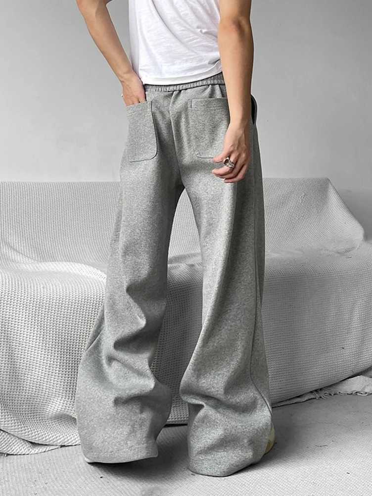 2025S Fashion Designer High Quality Y K Retro Wide Leg Sparkg For Sports Straight And Long Casual Mens Extra Large Heavy Track Pants Black Grey T