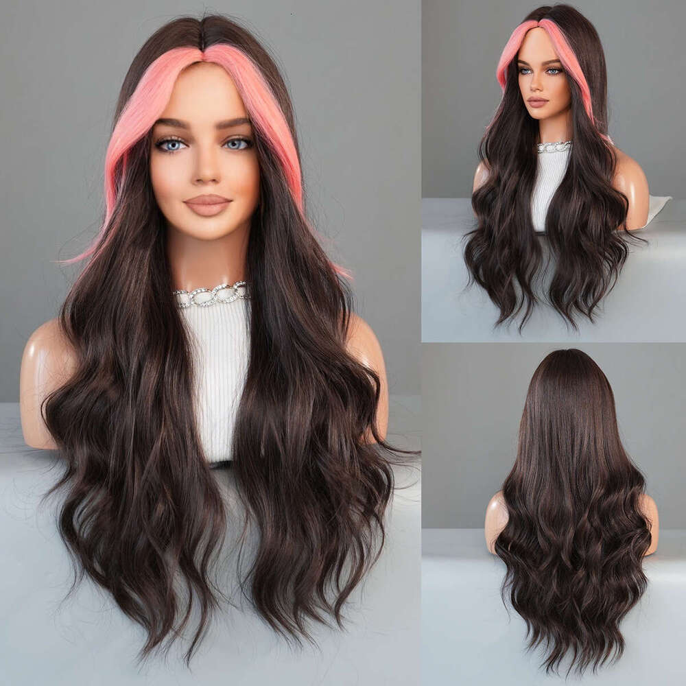 Women's Large Wave With Dyed Long Curly Hair Roland Purple Synthetic Nism Full Head Cover Wavy Wig Kq9 Kq9