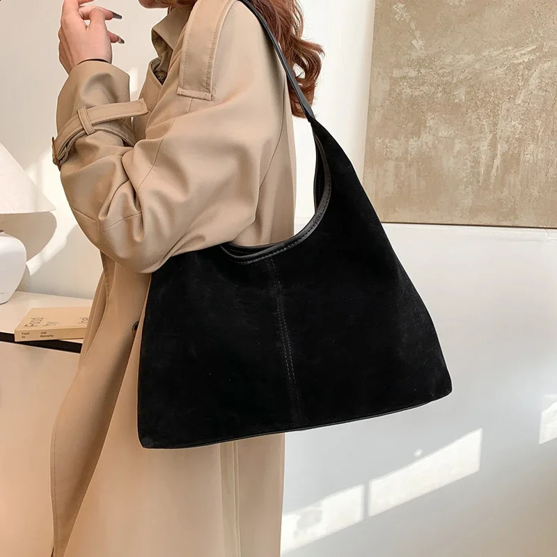 Solid Sewing Thread Shoulder Bag Interior Compartment Bags for Women Hasp Large Capacity Womens Handbags Bolso De Hombro 241216