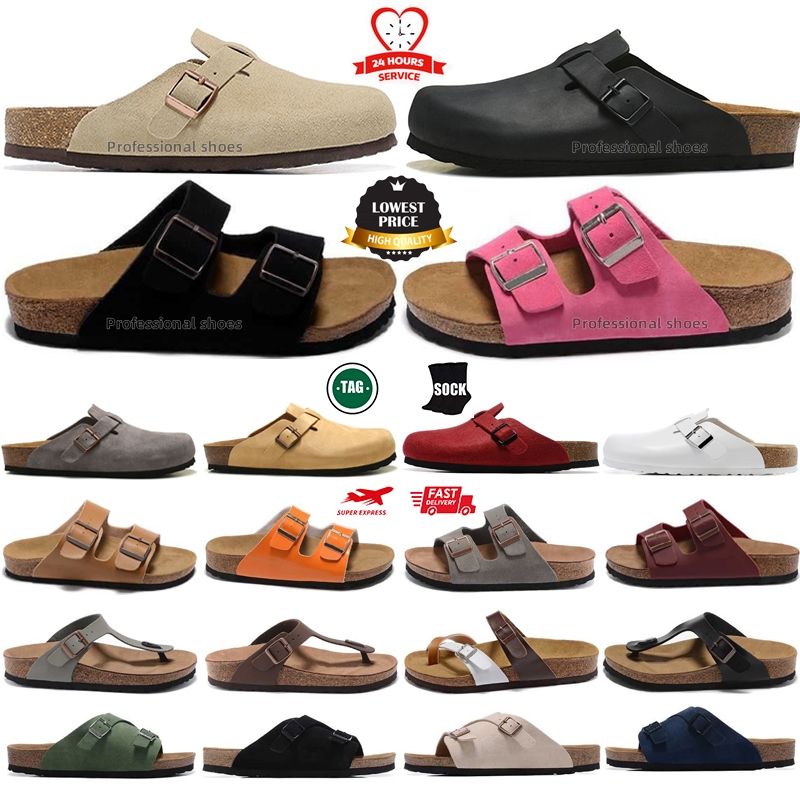 Free Shipping Designer Clogs Sandals Clog Slippers Cork Flat High Quality Fashion Summer Genuine Leather Slide Favourite Beach Casual Shoes Women Men Size 35-46