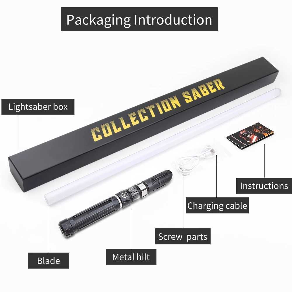 TXQSABER NEO PIXEL Lightsaber RGB Black Friday 12 Color Battle Heavy Duel Jedi Sabre Flash Toy Laser Cosplay W241218