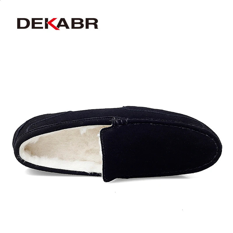 DEKABR Men Loafers Shoes Warm Soft Genuine Leather Business Men Moccasins Shoes Breathable Slip on Driving Shoes Size 38-47 241216