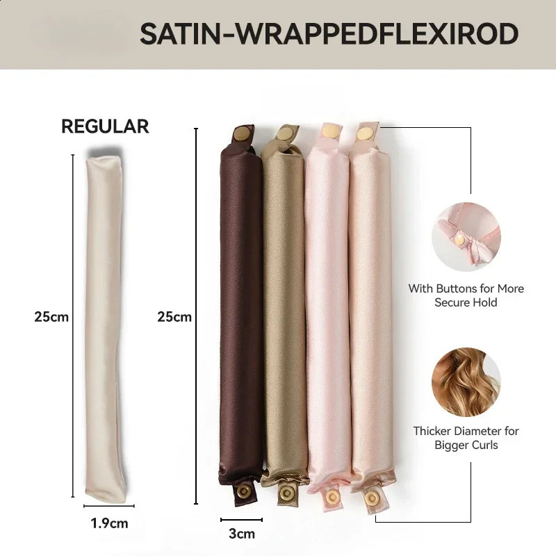 Heatless Hair Curlers Satin Curling Rod Headband No Heat Silk Curls Lazy Hair Rollers Soft Hair Curler to Sleep In Styling Tools 241217