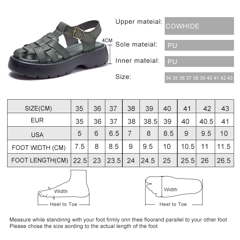 AIYUQI Sandals Women Summer Genuine Leather Baotou Roman Sandals Ladies Retro Hollow Woven Women Sandals