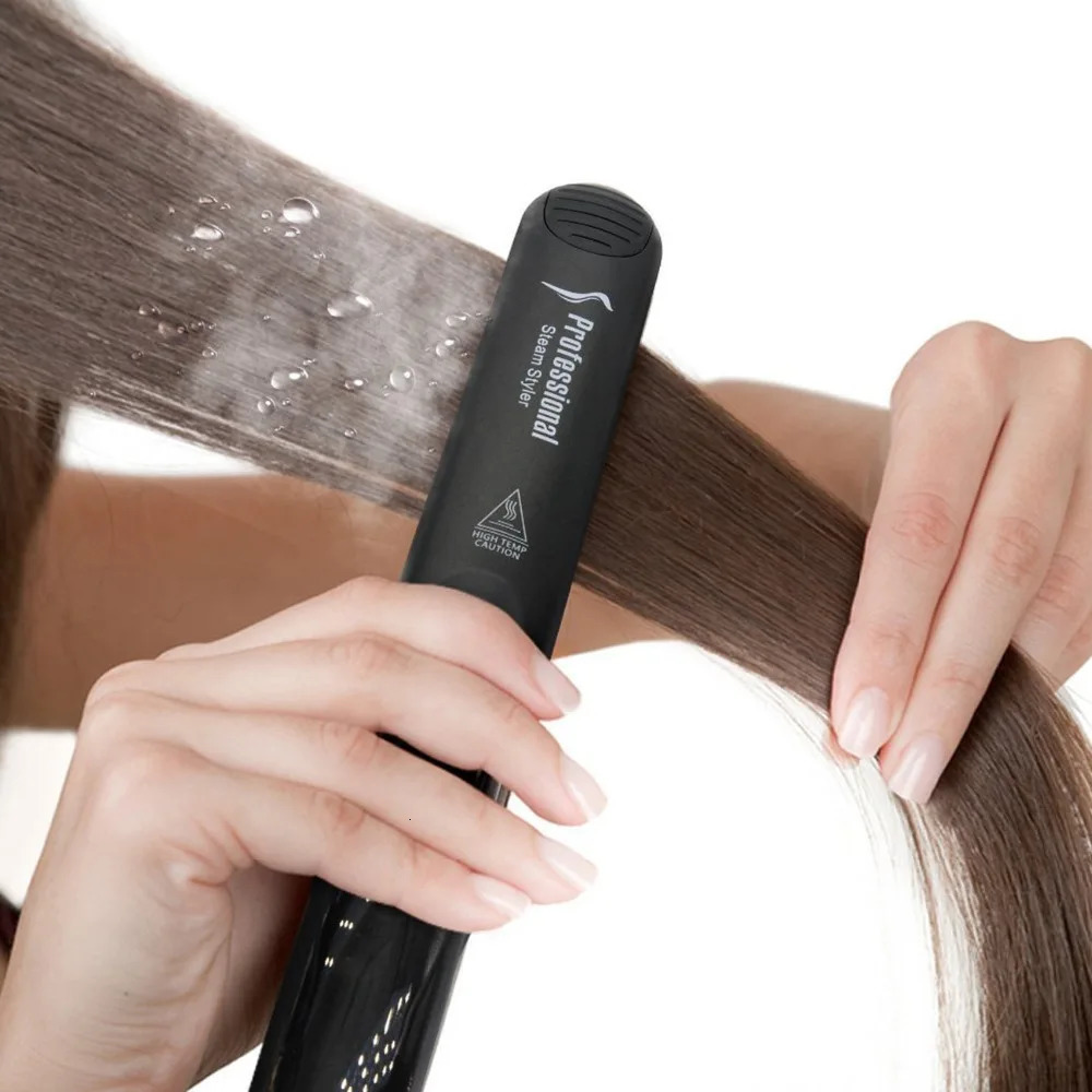 Steam Hair Straightener Fast Heating Ceramic 2in1 Hair Straightening Curler Professional Hair Flat Iron Steampod 241224
