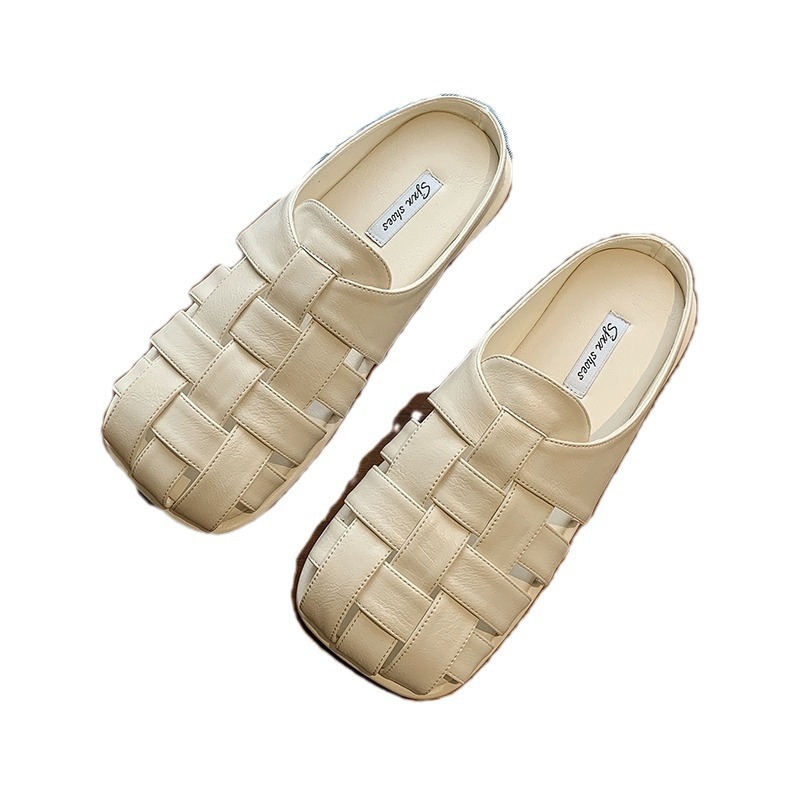 Free Shipping New Baotou Half for Women's Summer Outerwear Flat sandals French One Step Stepping Cool Slippers 3254 8d1