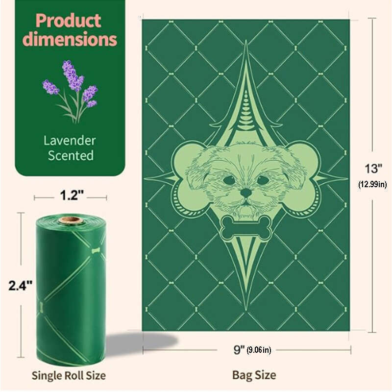 DHPET Dog Poop Bags Rolls Compo-stable 100% Leak Proof Dog Waste Bags Strong Trash Bags Dog Bags Scented Dog Feces Bags Trash Bags 270 Bags 18 Pack of