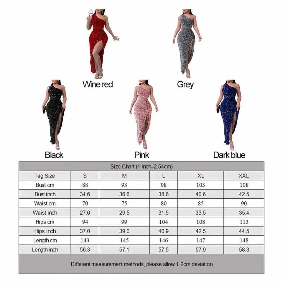 Single Shoulder Velvet Bodycon Womens Dress Glitter Slim Sequin Female It Formal Dresses Party Evening Prom Gala Dresses W241218