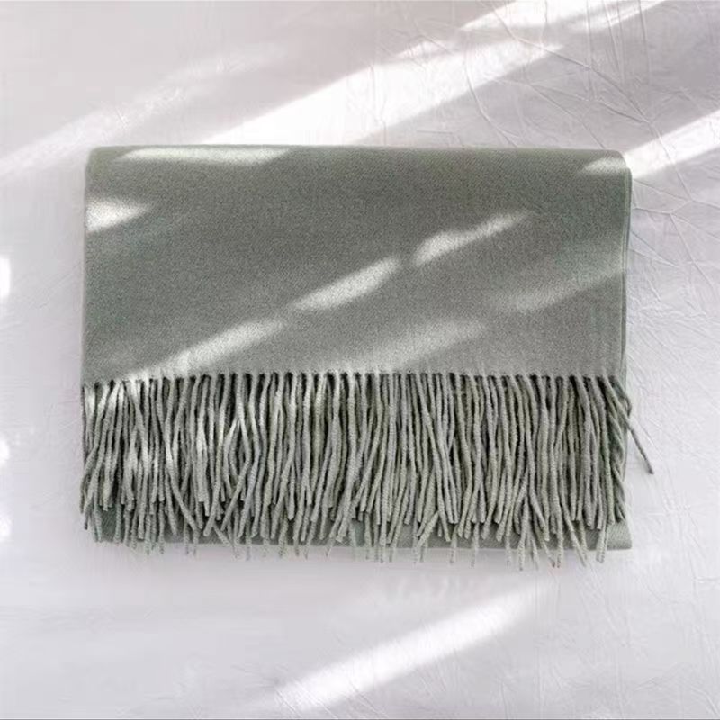 T013 scarf female Korean version autumn and winter solid color cashmere student long large shawl warm dual-use thickened neck scarf winter
