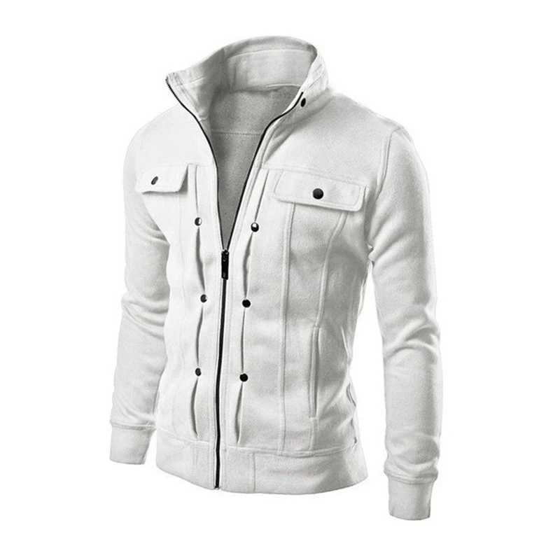 New mens casual jacket stand up zipper sweatshirt spring and autumn cardigan mens coat outdoor travel suit W250103