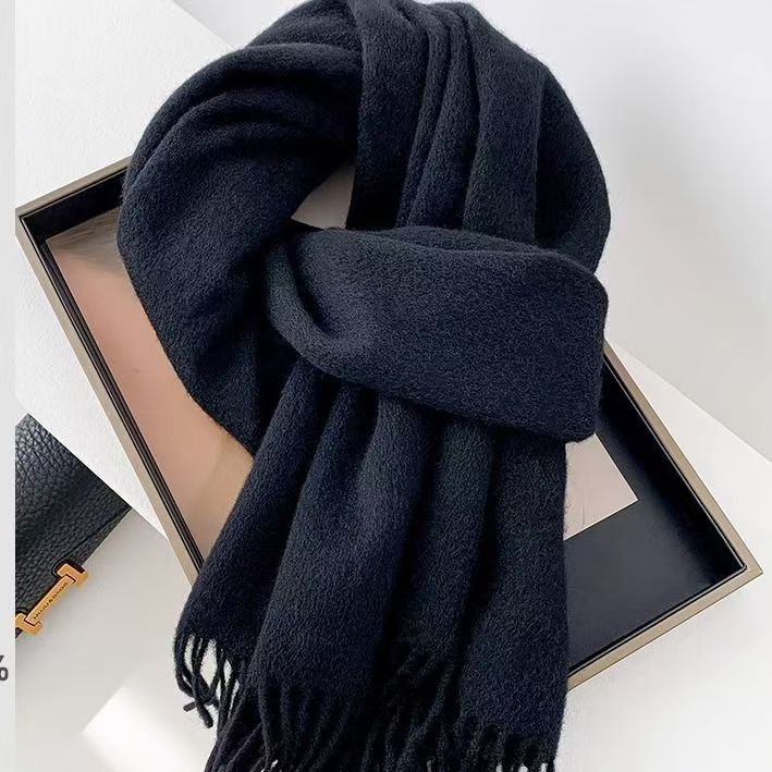T002 cashmere pure color story new scarf wool winter cashmere warm thick neck couple versatile shawl