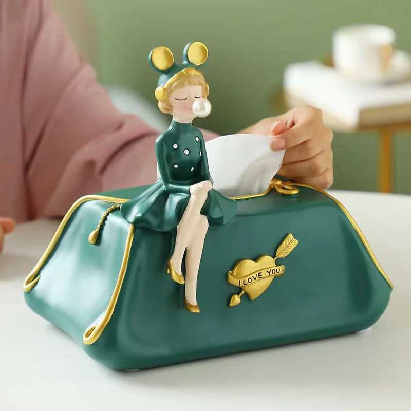 Home>Products>Luxury tissue box>Resin girl napkin holder>Princess dress tissue box Y241218