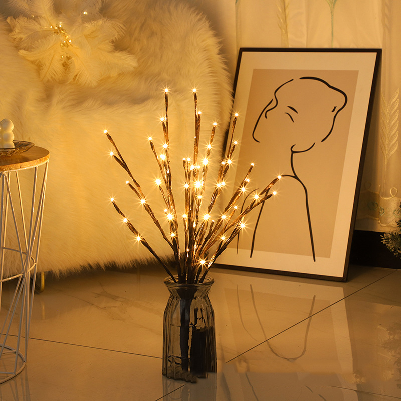 Creative LED Branch Lights with Stem for Atmosphere Enhancement in Homes and Gardens