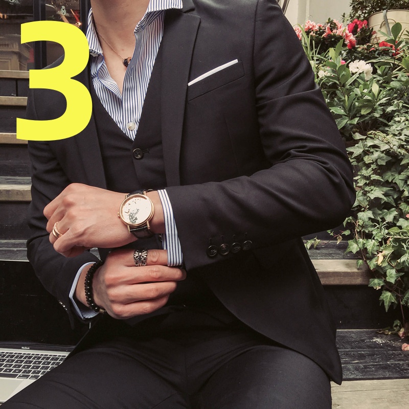 A4-k1414 Slim Fit Business Casual Suit Jacket with Multi-Pockets - Large Size Available